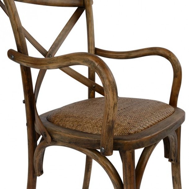 ΚΑΡΕΚΛΑ ΜΕ ΜΠΡΑΤΣΑ ΞΥΛΙΝΗ FB90105.01 NATURAL & ΨΑΘΑ 52x56x89,5 εκ. 7
