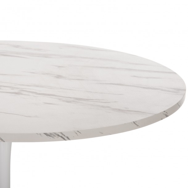 ΤΡΑΠΕΖΙ ΤΡΑΠΕΖΑΡΙΑΣ FB99422.11 ΣΤΡΟΓΓΥΛΟ WHITE MARBLE Φ120x74Yεκ. 3