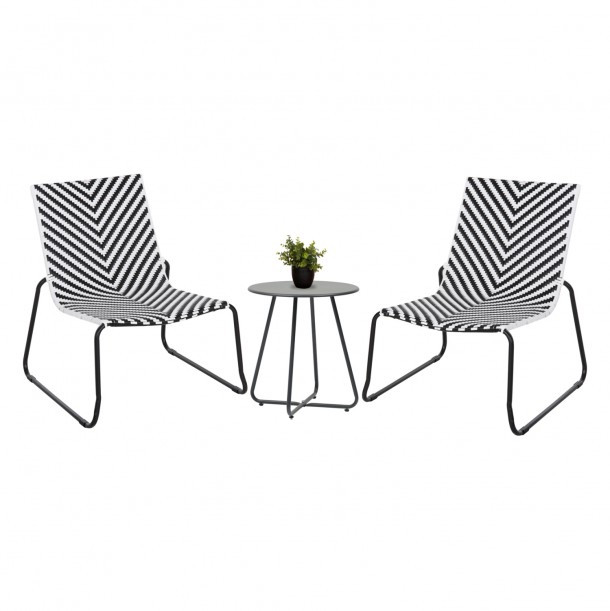 ΣΕΤ LOUNGE 3TMX ΕΞ.ΧΩΡΟΥ FB921193 ΜΕΤΑΛΛΟ ΣΕ ΓΚΡΙ--ΣΥΝΘ.RATTAN ΣΕ ΛΕΥΚΟ-ΜΑΥΡΟ 0
