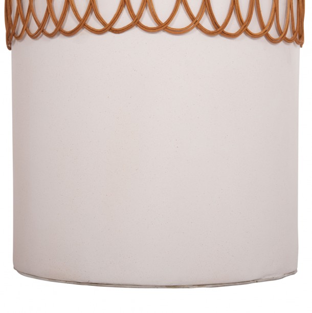 ΤΡΑΠΕΖΙ ΤΡΑΠΕΖΑΡΙΑΣ FB918159.02 FIBER CEMENT ΛΕΥΚΟ & RATTAN--Φ60x76,5Υεκ 5