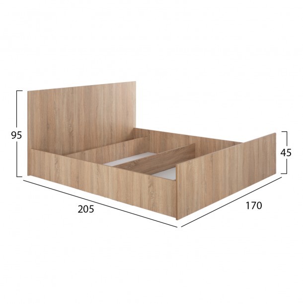 ΣΕΤ ΚΡΕΒΑΤΟΚΑΜΑΡΑΣ 5ΤΜΧ FB911758 ΜΕΛΑΜΙΝΗ SONAMA OAK-ΓΙΑ ΣΤΡΩΜΑ 160x200εκ 1