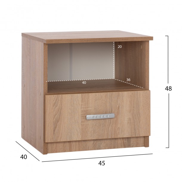 ΣΕΤ ΚΡΕΒΑΤΟΚΑΜΑΡΑΣ 5ΤΜΧ FB911758 ΜΕΛΑΜΙΝΗ SONAMA OAK-ΓΙΑ ΣΤΡΩΜΑ 160x200εκ 2