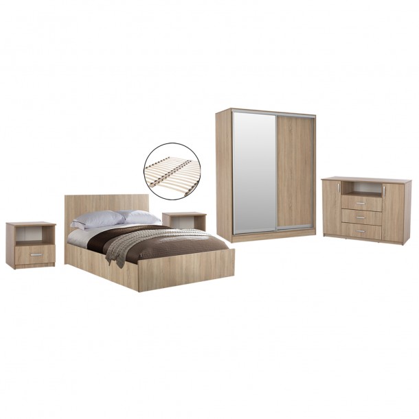 ΣΕΤ ΚΡΕΒΑΤΟΚΑΜΑΡΑΣ 6ΤΜΧ FB911759 ΜΕΛΑΜΙΝΗ SONAMA OAK-ΓΙΑ ΣΤΡΩΜΑ 160x200εκ 0