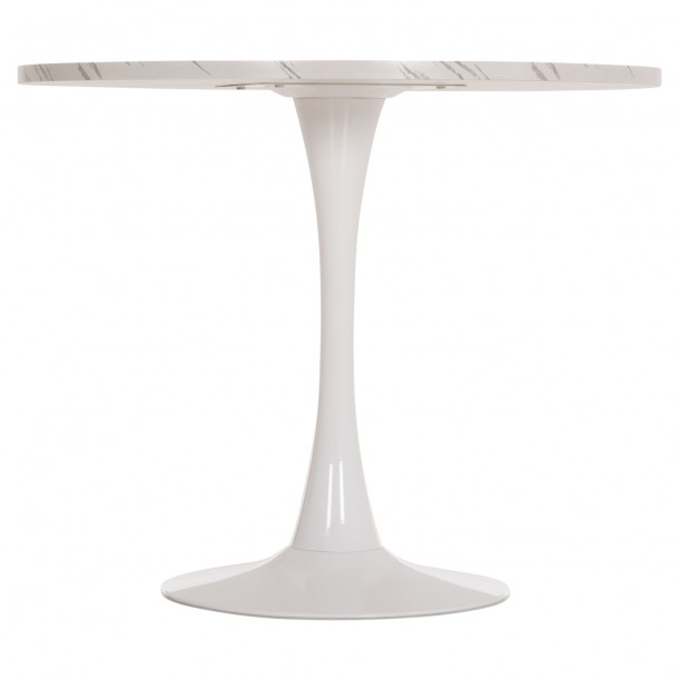 ΤΡΑΠΕΖΙ ΤΡΑΠΕΖΑΡΙΑΣ FB99421.11 ΣΤΡΟΓΓΥΛΟ WHITE MARBLE Φ90x74Υεκ. 2