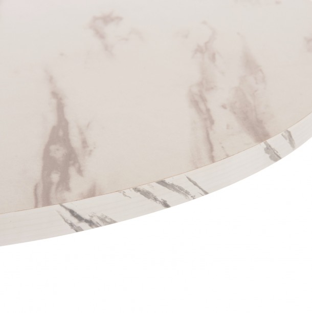 ΤΡΑΠΕΖΙ ΤΡΑΠΕΖΑΡΙΑΣ FB99421.11 ΣΤΡΟΓΓΥΛΟ WHITE MARBLE Φ90x74Υεκ. 7
