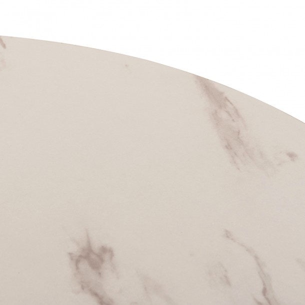 ΤΡΑΠΕΖΙ ΤΡΑΠΕΖΑΡΙΑΣ FB99421.11 ΣΤΡΟΓΓΥΛΟ WHITE MARBLE Φ90x74Υεκ. 8
