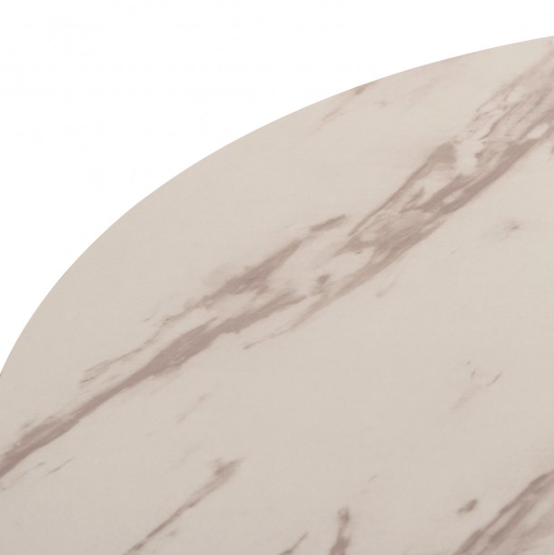 ΤΡΑΠΕΖΙ ΤΡΑΠΕΖΑΡΙΑΣ FB99421.11 ΣΤΡΟΓΓΥΛΟ WHITE MARBLE Φ90x74Υεκ. 9