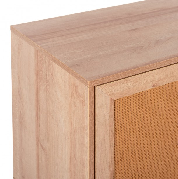 ΕΠΙΠΛΟ TV ΜΕΛΑΜΙΝΗΣ ΜΕ ΠΟΡΤΕΣ RATTAN FB99223.11 ΣΕ ΧΡΩΜΑ ΦΥΣΙΚΟ 120x39x56,5Υεκ. 4