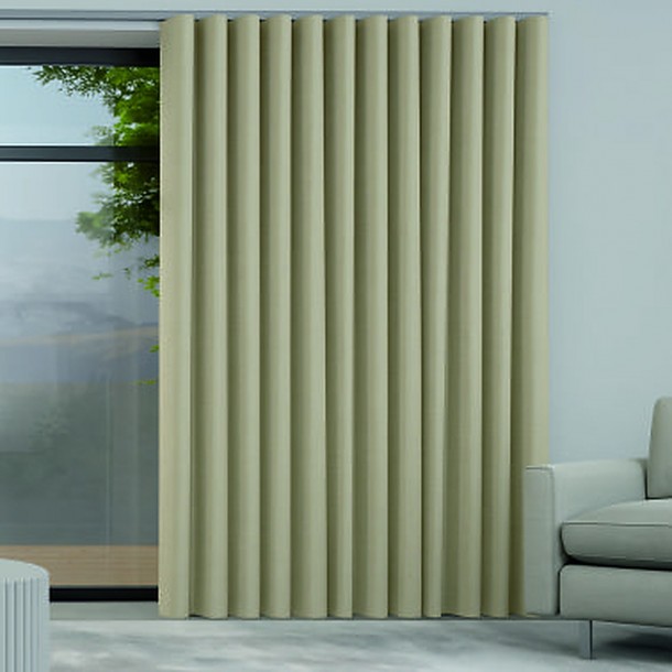 Κουρτίνα Wave Blackout Beige έτοιμη ραμμένη 140x260 με πλήρη συσκότιση – InHarmony