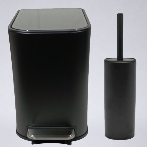 ΣΕΤ ΚΑΔΟΣ ΜΠΑΝΙΟΥ FINGERPRINT RESISTANCE ΜΕ ΠΕΝΤΑΛ SOFT CLOSE SL9291 ΜΑΥΡΟ 5LT  0