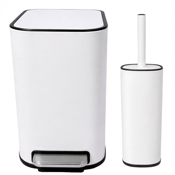 ΣΕΤ ΚΑΔΟΣ ΜΠΑΝΙΟΥ FINGERPRINT RESISTANCE ΜΕ ΠΕΝΤΑΛ SOFT CLOSE SL9291 ΛΕΥΚΟ 5LT  1