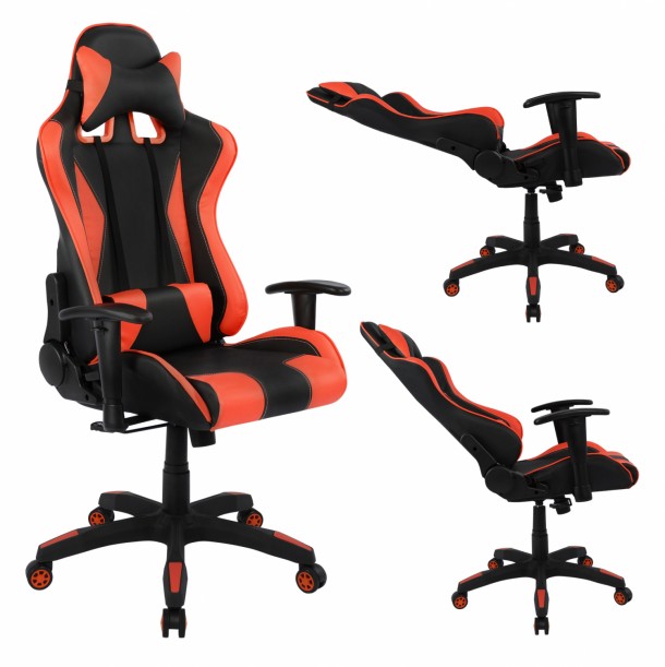 ΚΑΡΕΚΛΑ ΓΡΑΦΕΙΟΥ GAMING FB1062.01 ΜΑΥΡΟ ΚΟΚΚΙΝΟ PU 68,5 x 71,5 x 133,5 εκ. 0