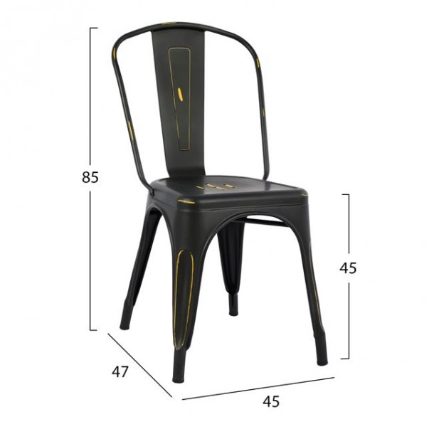ΚΑΡΕΚΛΑ ΜΕΤΑΛΛΙΚΗ 45x47x85 εκ. FB90018.40 ΣΕ ΧΡΩΜΑ ΜΑΥΡΗΣ ΠΑΤΙΝΑΣ 1