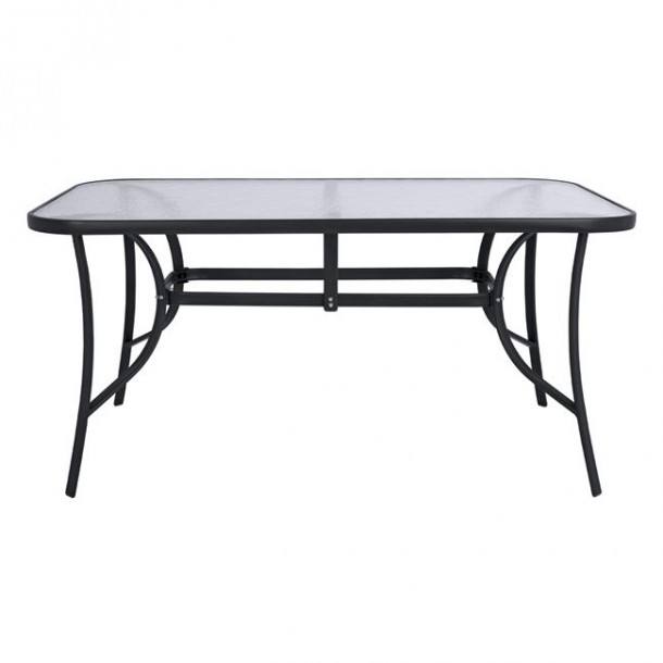 ΤΡΑΠΕΖΙ BRUNO 150X90Χ72Υεκ. ΓΚΡΙ ΜΕΤΑΛΛΙΚΟ ΜΕ ΓΥΑΛΙΝΗ ΕΠΙΦΑΝΕΙΑ FB5145.01 2