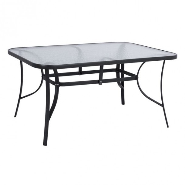 ΤΡΑΠΕΖΙ BRUNO 150X90Χ72Υεκ. ΓΚΡΙ ΜΕΤΑΛΛΙΚΟ ΜΕ ΓΥΑΛΙΝΗ ΕΠΙΦΑΝΕΙΑ FB5145.01 0