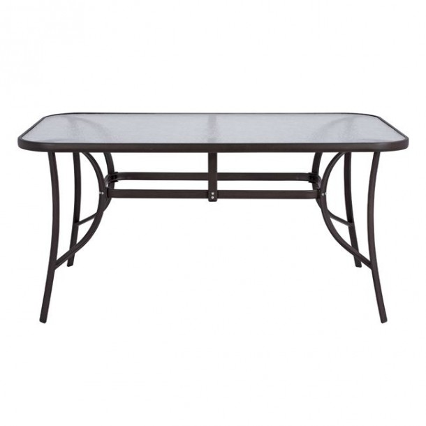 ΤΡΑΠΕΖΙ BRUNO 150X90Χ72Υεκ. ΚΑΦΕ ΜΕΤΑΛΛΙΚΟ ΜΕ ΓΥΑΛΙΝΗ ΕΠΙΦΑΝΕΙΑ FB5145.02 2