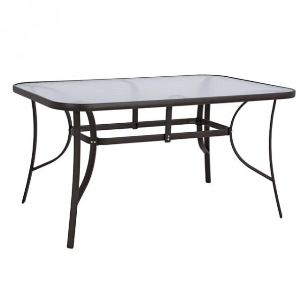 ΤΡΑΠΕΖΙ BRUNO 150X90Χ72Υεκ. ΚΑΦΕ ΜΕΤΑΛΛΙΚΟ ΜΕ ΓΥΑΛΙΝΗ ΕΠΙΦΑΝΕΙΑ FB5145.02 0