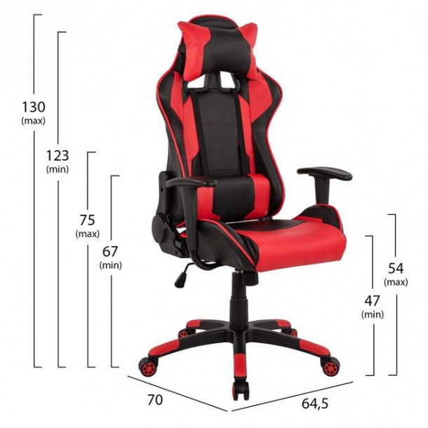 ΠΟΛΥΘΡΟΝΑ GAMING FB91072.01 ΜΑΥΡΗ 64,5x70x(123-130) εκ. 1