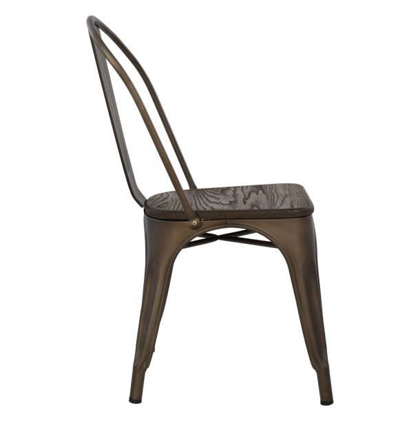 ΚΑΡΕΚΛΑ ΜΕΤΑΛΛΙΚΗ 45x49x83 εκ. FB0604.04 MELITA ΣΕ RUSTY ΚΑΙ ΞΥΛΟ 3