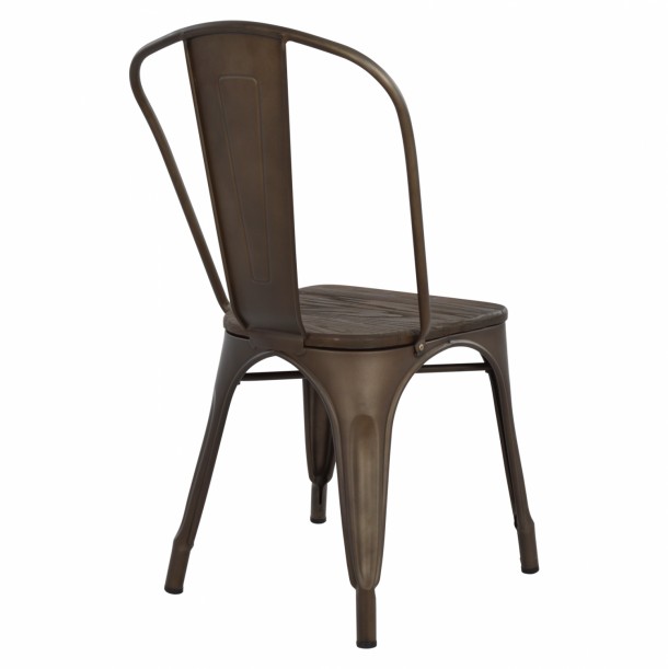 ΚΑΡΕΚΛΑ ΜΕΤΑΛΛΙΚΗ 45x49x83 εκ. FB0604.04 MELITA ΣΕ RUSTY ΚΑΙ ΞΥΛΟ 4