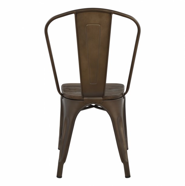 ΚΑΡΕΚΛΑ ΜΕΤΑΛΛΙΚΗ 45x49x83 εκ. FB0604.04 MELITA ΣΕ RUSTY ΚΑΙ ΞΥΛΟ 5