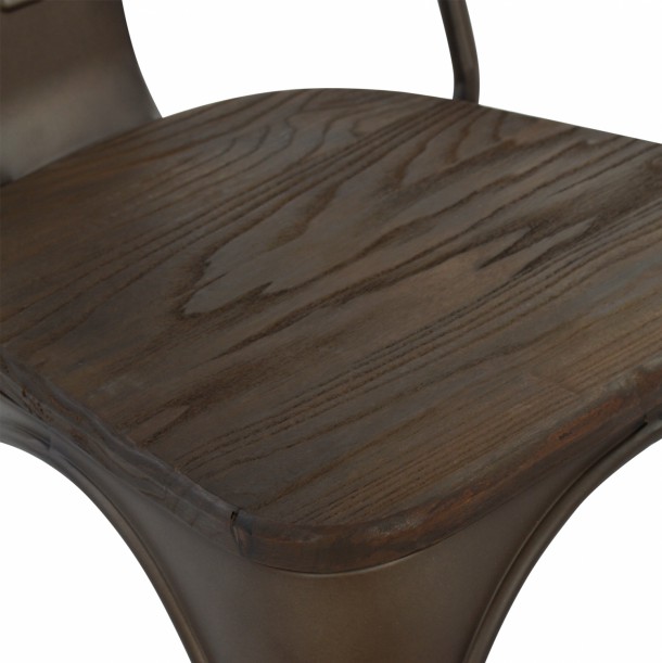 ΚΑΡΕΚΛΑ ΜΕΤΑΛΛΙΚΗ 45x49x83 εκ. FB0604.04 MELITA ΣΕ RUSTY ΚΑΙ ΞΥΛΟ 6