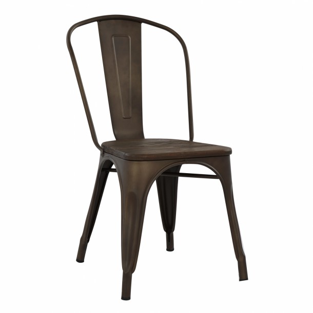 ΚΑΡΕΚΛΑ ΜΕΤΑΛΛΙΚΗ 45x49x83 εκ. FB0604.04 MELITA ΣΕ RUSTY ΚΑΙ ΞΥΛΟ 0