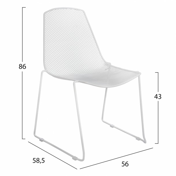 ΚΑΡΕΚΛΑ ΜΕΤΑΛΛΙΚΗ MESH ΛΕΥΚΗ FB98011.02 56x58,5x86cm 1