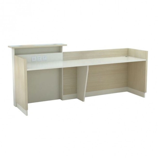 ΓΡΑΦΕΙΟ ΥΠΟΔΟΧΗΣ 240X82 SONAMA ΑΣΠΡΟ FB92068.02 240x82x105cm 2