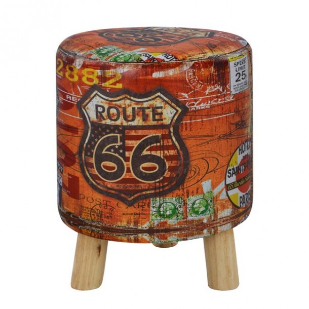 ΣΚΑΜΠΩ ΑΠΟ PU ΜΕ 3 ΠΟΔΙΑ ΞΥΛΙΝΑ FB98155 ROUTE 66 Φ30Χ38Υεκ. 0
