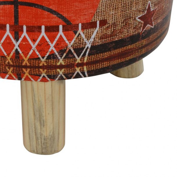 ΣΚΑΜΠΩ ΑΠΟ PU ΜΕ 3 ΠΟΔΙΑ ΞΥΛΙΝΑ FB98156 BASKETBALL Φ30Χ38Υεκ. 2
