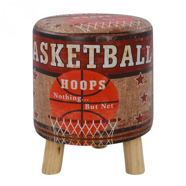 ΣΚΑΜΠΩ ΑΠΟ PU ΜΕ 3 ΠΟΔΙΑ ΞΥΛΙΝΑ FB98156 BASKETBALL Φ30Χ38Υεκ. 0