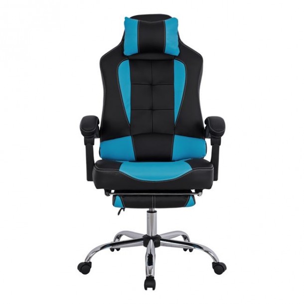 ΠΟΛΥΘΡΟΝΑ GAMING FB1055.08 SYNCHRO ΜΑΥΡΟ ΚΑΙ ΓΑΛΑΖΙΟ PU 66x67x130 cm 2