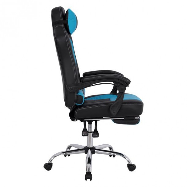 ΠΟΛΥΘΡΟΝΑ GAMING FB1055.08 SYNCHRO ΜΑΥΡΟ ΚΑΙ ΓΑΛΑΖΙΟ PU 66x67x130 cm 3