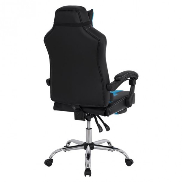 ΠΟΛΥΘΡΟΝΑ GAMING FB1055.08 SYNCHRO ΜΑΥΡΟ ΚΑΙ ΓΑΛΑΖΙΟ PU 66x67x130 cm 5