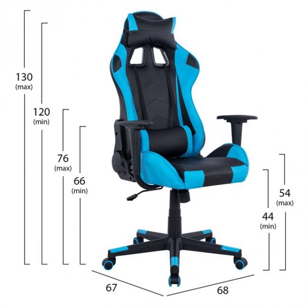 ΠΟΛΥΘΡΟΝΑ GAMING ΓΡΑΦΕΙΟΥ FB91137.08 ΜΑΥΡΟ ΣΙΕΛ PU 68Χ67Χ130 ΕΚ 1
