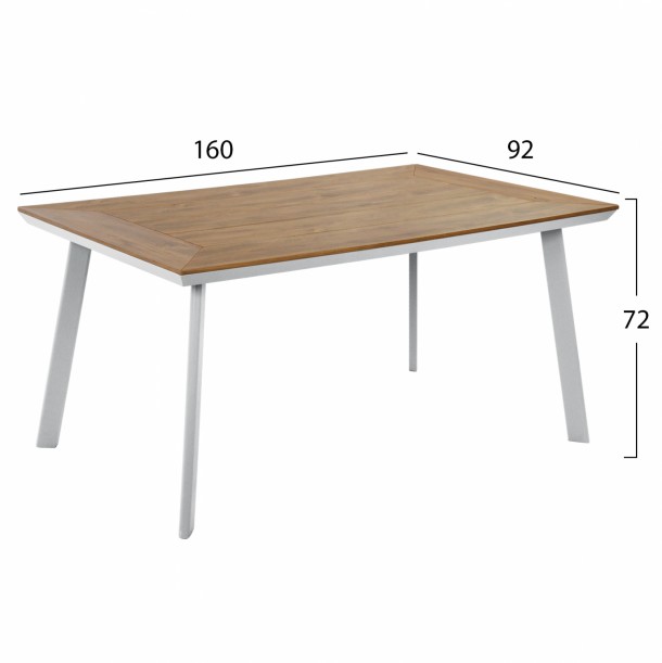 ΤΡΑΠΕΖΙ ΑΛΟΥΜΙΝΙΟΥ ΜΕ POLYWOOD FB95132.11 ΛΕΥΚΟ 160x92x72 1