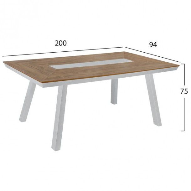 ΤΡΑΠΕΖΙ ΑΛΟΥΜΙΝΙΟΥ ΜΕ POLYWOOD 200X94 ΛΕΥΚΟ FB95131.11 1