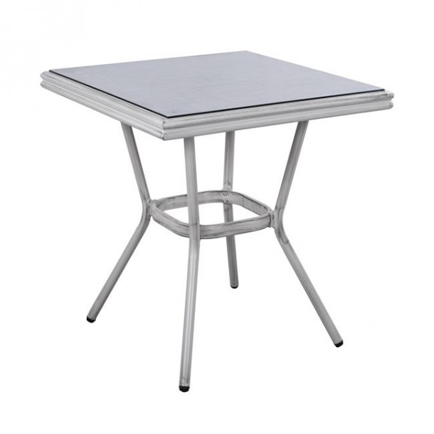 ΤΡΑΠΕΖΙ ΑΛΟΥΜΙΝΙΟΥ 70X70X76 BAMBOO FB95568.02 ΜΑΥΡΟ ΜΕ ΓΥΑΛΙ 0