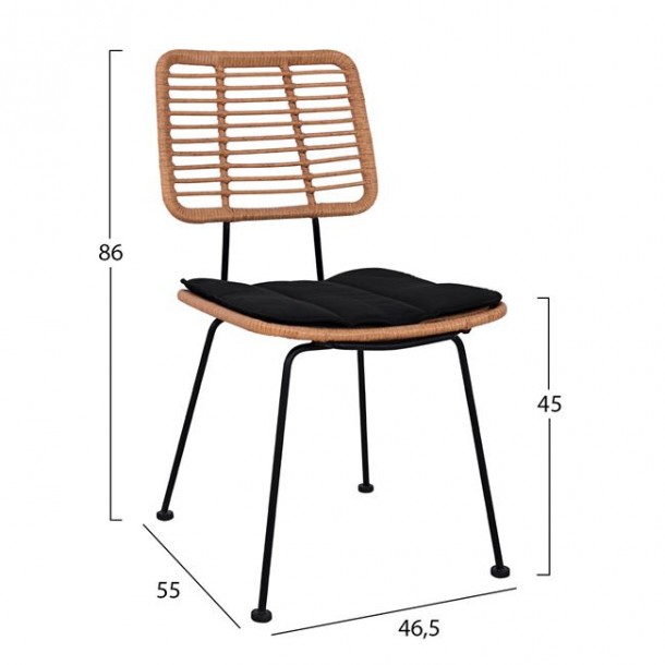 ΣΕΤ 3ΤΜΧ WICKER ΜΕ ΤΡΑΠΕΖΙ 80X80Χ78Υ ΜΠΕΖ & ΜΑΥΡΟ ΧΡΩΜΑ FB910485 1