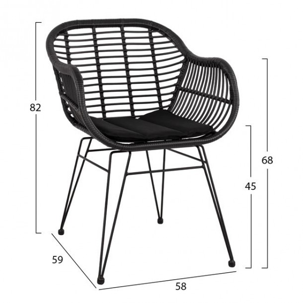 ΣΕΤ 7ΤΜΧ WICKER ΜΕ ΤΡΑΠΕΖΙ 160X90X78Υ ΜΠΕΖ & ΜΑΥΡΟ ΧΡΩΜΑ FB910513 2