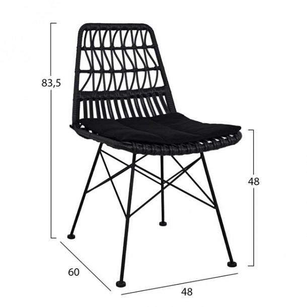 ΣΕΤ 7ΤΜΧ WICKER ΜΕ ΤΡΑΠΕΖΙ 160X90X78Υ ΜΠΕΖ & ΜΑΥΡΟ ΧΡΩΜΑ FB910516 1