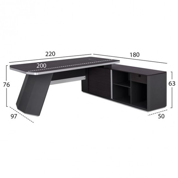 ΓΡΑΦΕΙΟ ΕΠΑΓΓΕΛΜΑΤΙΚΟ ΔΕΞΙΑ ΓΩΝΙΑ FB92083R 220X180X76Υ εκ. 1