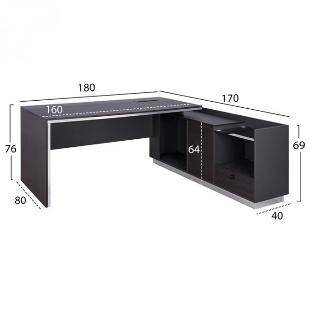 ΓΡΑΦΕΙΟ ΕΠΑΓΓΕΛΜΑΤΙΚΟ ΔΕΞΙΑ ΓΩΝΙΑ FB92086R 180X170X76Υ εκ. 1