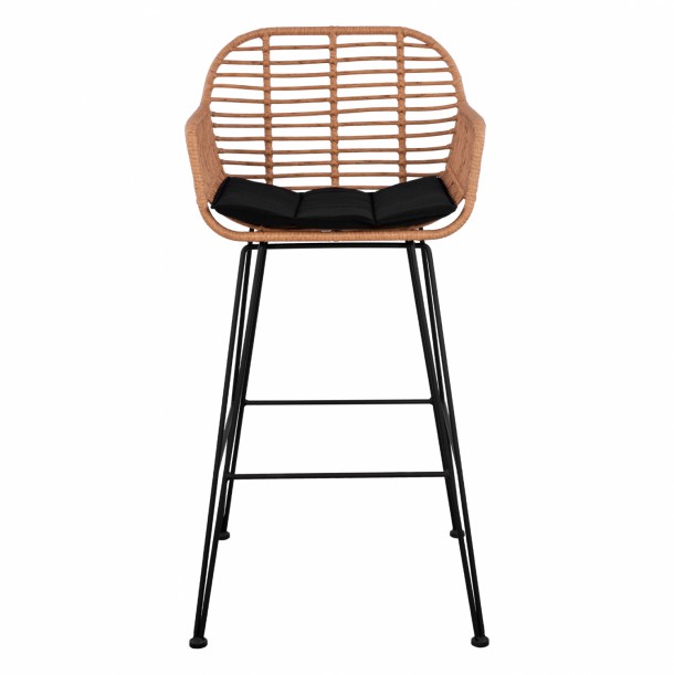 ΣΚΑΜΠΟ ΜΕΤΑΛΛΙΚΟ ΜΕ ΜΑΞΙΛΑΡΙ FB95640 ΜΕ WICKER ΣΕ ΜΠΕΖ ΑΠΟΧΡΩΣΗ 54x61x109 εκ. 2