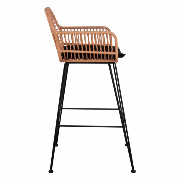 ΣΚΑΜΠΟ ΜΕΤΑΛΛΙΚΟ ΜΕ ΜΑΞΙΛΑΡΙ FB95640 ΜΕ WICKER ΣΕ ΜΠΕΖ ΑΠΟΧΡΩΣΗ 54x61x109 εκ. 3