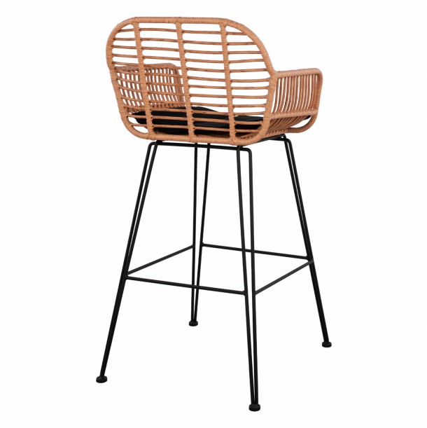 ΣΚΑΜΠΟ ΜΕΤΑΛΛΙΚΟ ΜΕ ΜΑΞΙΛΑΡΙ FB95640 ΜΕ WICKER ΣΕ ΜΠΕΖ ΑΠΟΧΡΩΣΗ 54x61x109 εκ. 4