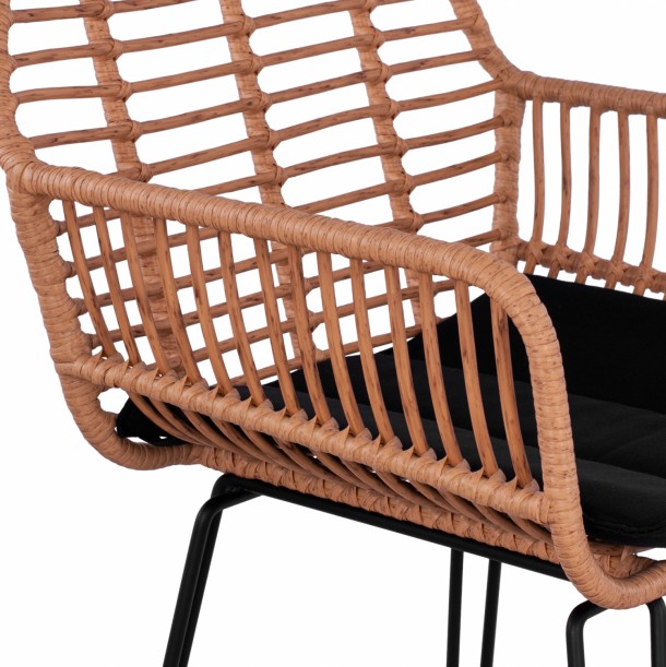 ΣΚΑΜΠΟ ΜΕΤΑΛΛΙΚΟ ΜΕ ΜΑΞΙΛΑΡΙ FB95640 ΜΕ WICKER ΣΕ ΜΠΕΖ ΑΠΟΧΡΩΣΗ 54x61x109 εκ. 7