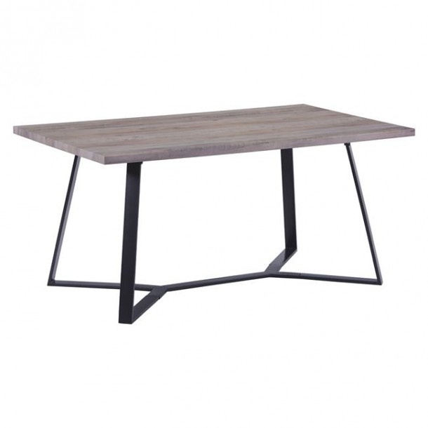 ΤΡΑΠΕΖΙ FB98551.02 ΜΕ MDF ΕΠΙΦΑΝΕΙΑ OLD BEECH & ΜΕΤΑΛΛΙΚΑ ΠΟΔΙΑ 160X90X75Υεκ. 0