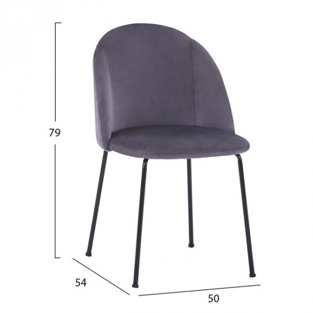 ΣΕΤ ΤΡΑΠΕΖΑΡΙΑΣ FB911181 5ΤΜΧ ΤΡΑΠΕΖΙ 140x80x75 cm MDF OLD BEECH & ΚΑΡΕΚΛΕΣ ΓΚΡΙ ΒΕΛΟΥΔΟ 2